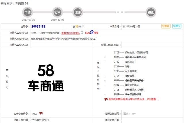 好难！58同城申请“车商通”商标被驳回，原因竟是…